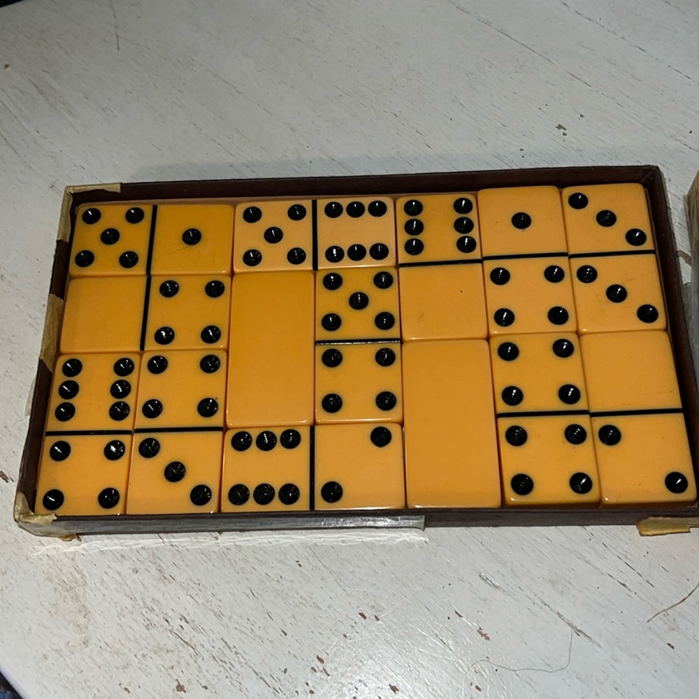 Vintage butterscotch Bakelite dominoes